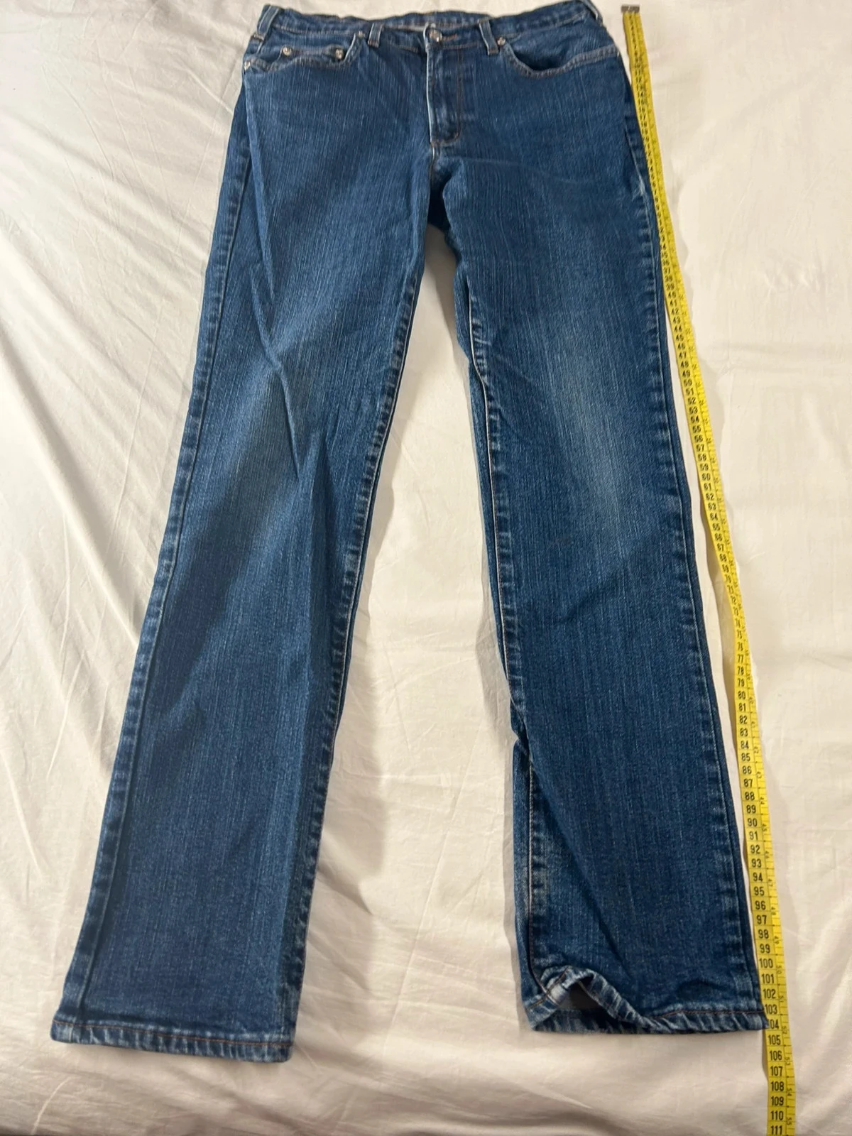Navy blue straight cut jeans vintage retro y2k style – photo 2